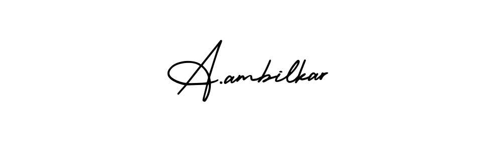 Use a signature maker to create a handwritten signature online. With this signature software, you can design (AmerikaSignatureDemo-Regular) your own signature for name A.ambilkar. A.ambilkar signature style 3 images and pictures png