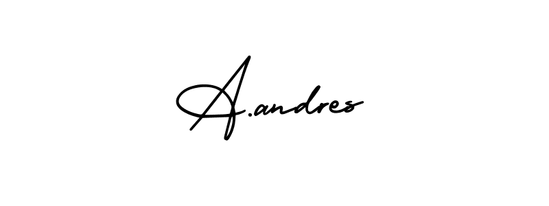 How to make A.andres name signature. Use AmerikaSignatureDemo-Regular style for creating short signs online. This is the latest handwritten sign. A.andres signature style 3 images and pictures png