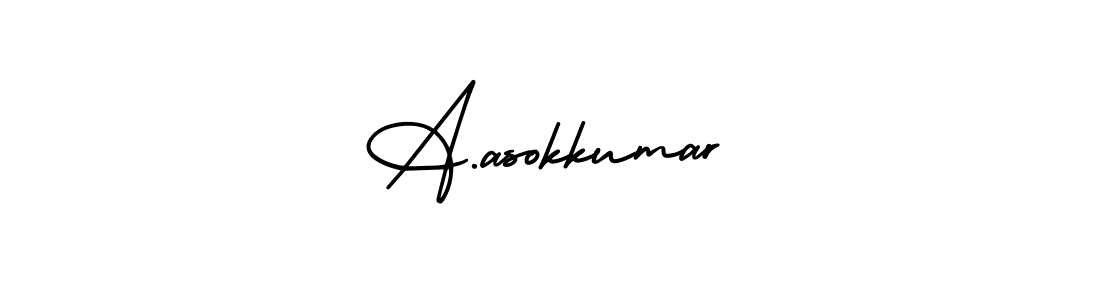 This is the best signature style for the A.asokkumar name. Also you like these signature font (AmerikaSignatureDemo-Regular). Mix name signature. A.asokkumar signature style 3 images and pictures png