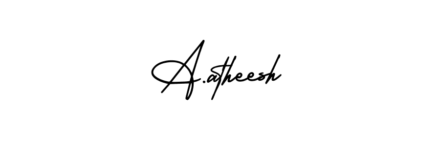 A.atheesh stylish signature style. Best Handwritten Sign (AmerikaSignatureDemo-Regular) for my name. Handwritten Signature Collection Ideas for my name A.atheesh. A.atheesh signature style 3 images and pictures png