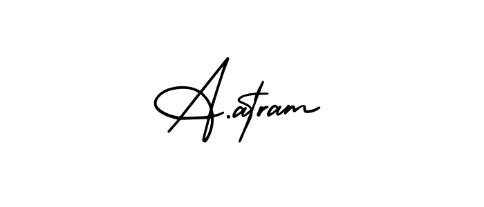 Also we have A.atram name is the best signature style. Create professional handwritten signature collection using AmerikaSignatureDemo-Regular autograph style. A.atram signature style 3 images and pictures png