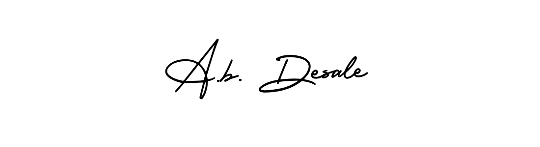 How to make A.b. Desale name signature. Use AmerikaSignatureDemo-Regular style for creating short signs online. This is the latest handwritten sign. A.b. Desale signature style 3 images and pictures png