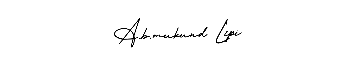 Make a beautiful signature design for name A.b.mukund Lipi. With this signature (AmerikaSignatureDemo-Regular) style, you can create a handwritten signature for free. A.b.mukund Lipi signature style 3 images and pictures png