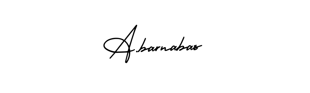 How to make A.barnabas name signature. Use AmerikaSignatureDemo-Regular style for creating short signs online. This is the latest handwritten sign. A.barnabas signature style 3 images and pictures png