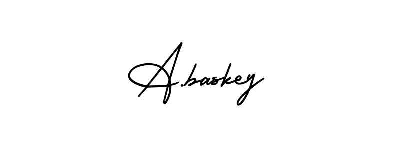 AmerikaSignatureDemo-Regular is a professional signature style that is perfect for those who want to add a touch of class to their signature. It is also a great choice for those who want to make their signature more unique. Get A.baskey name to fancy signature for free. A.baskey signature style 3 images and pictures png