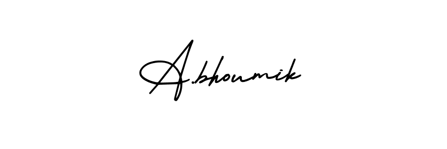 This is the best signature style for the A.bhoumik name. Also you like these signature font (AmerikaSignatureDemo-Regular). Mix name signature. A.bhoumik signature style 3 images and pictures png