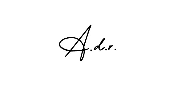 How to make A.d.r. name signature. Use AmerikaSignatureDemo-Regular style for creating short signs online. This is the latest handwritten sign. A.d.r. signature style 3 images and pictures png