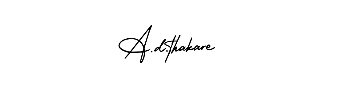 You should practise on your own different ways (AmerikaSignatureDemo-Regular) to write your name (A.d.thakare) in signature. don't let someone else do it for you. A.d.thakare signature style 3 images and pictures png