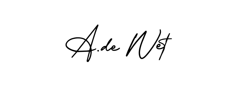 Check out images of Autograph of A.de Wet name. Actor A.de Wet Signature Style. AmerikaSignatureDemo-Regular is a professional sign style online. A.de Wet signature style 3 images and pictures png