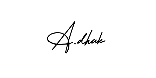 if you are searching for the best signature style for your name A.dhak. so please give up your signature search. here we have designed multiple signature styles  using AmerikaSignatureDemo-Regular. A.dhak signature style 3 images and pictures png