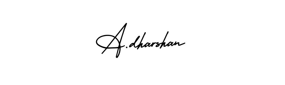 The best way (AmerikaSignatureDemo-Regular) to make a short signature is to pick only two or three words in your name. The name A.dharshan include a total of six letters. For converting this name. A.dharshan signature style 3 images and pictures png