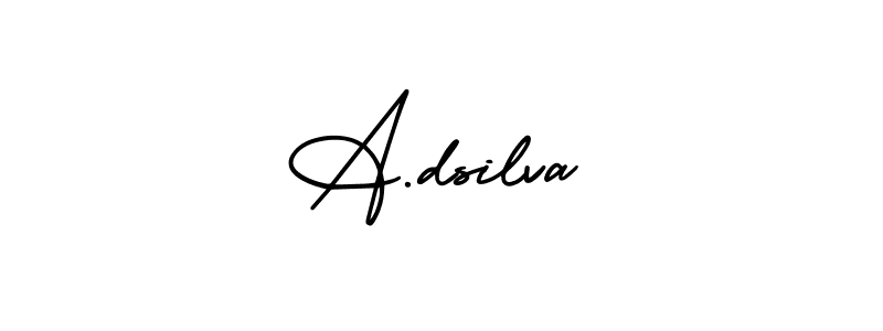 This is the best signature style for the A.dsilva name. Also you like these signature font (AmerikaSignatureDemo-Regular). Mix name signature. A.dsilva signature style 3 images and pictures png