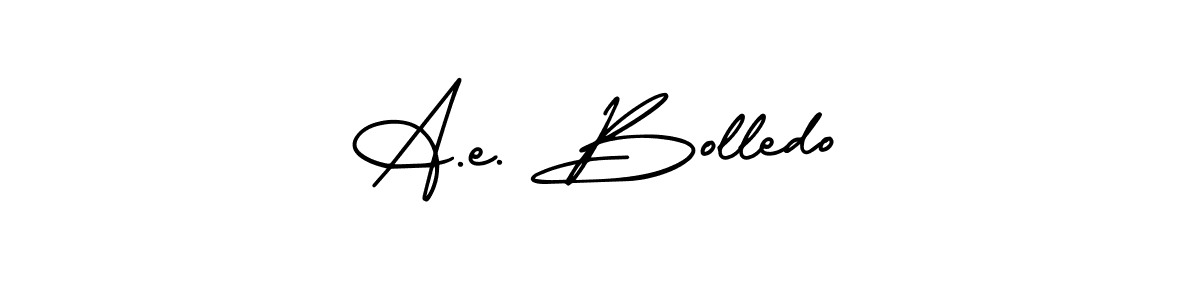 How to make A.e. Bolledo signature? AmerikaSignatureDemo-Regular is a professional autograph style. Create handwritten signature for A.e. Bolledo name. A.e. Bolledo signature style 3 images and pictures png