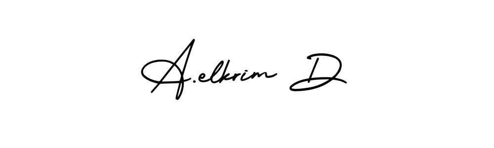 A.elkrim D stylish signature style. Best Handwritten Sign (AmerikaSignatureDemo-Regular) for my name. Handwritten Signature Collection Ideas for my name A.elkrim D. A.elkrim D signature style 3 images and pictures png