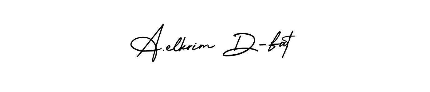 Design your own signature with our free online signature maker. With this signature software, you can create a handwritten (AmerikaSignatureDemo-Regular) signature for name A.elkrim D-fat. A.elkrim D-fat signature style 3 images and pictures png