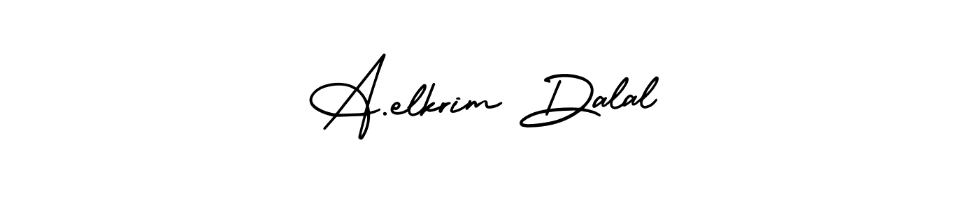 AmerikaSignatureDemo-Regular is a professional signature style that is perfect for those who want to add a touch of class to their signature. It is also a great choice for those who want to make their signature more unique. Get A.elkrim Dalal name to fancy signature for free. A.elkrim Dalal signature style 3 images and pictures png