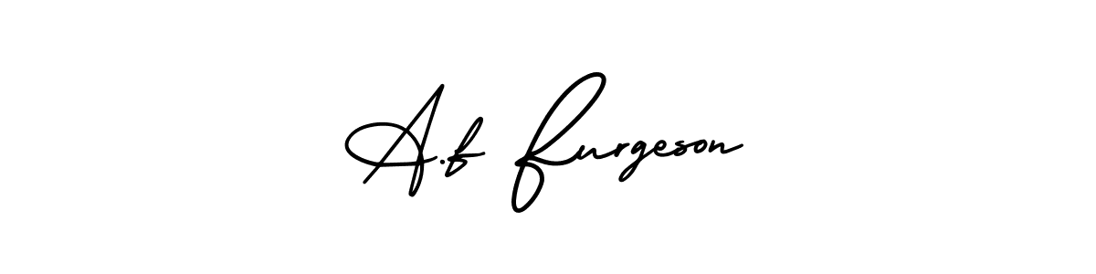 You should practise on your own different ways (AmerikaSignatureDemo-Regular) to write your name (A.f Furgeson) in signature. don't let someone else do it for you. A.f Furgeson signature style 3 images and pictures png