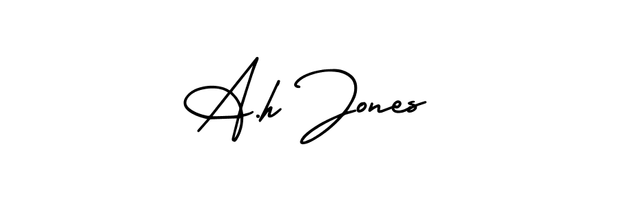 Create a beautiful signature design for name A.h Jones. With this signature (AmerikaSignatureDemo-Regular) fonts, you can make a handwritten signature for free. A.h Jones signature style 3 images and pictures png