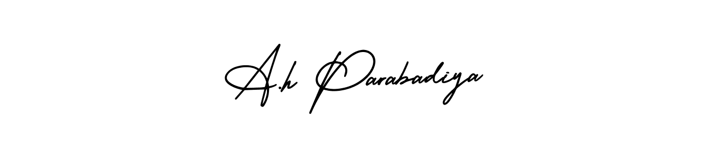 See photos of A.h Parabadiya official signature by Spectra . Check more albums & portfolios. Read reviews & check more about AmerikaSignatureDemo-Regular font. A.h Parabadiya signature style 3 images and pictures png