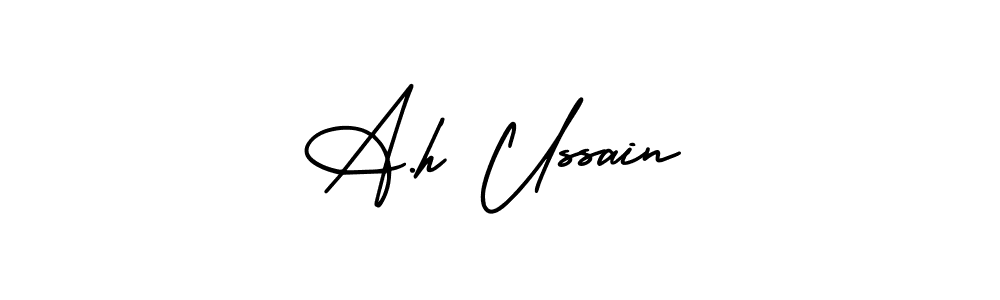 A.h Ussain stylish signature style. Best Handwritten Sign (AmerikaSignatureDemo-Regular) for my name. Handwritten Signature Collection Ideas for my name A.h Ussain. A.h Ussain signature style 3 images and pictures png