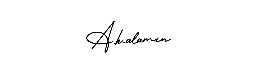 Design your own signature with our free online signature maker. With this signature software, you can create a handwritten (AmerikaSignatureDemo-Regular) signature for name A.h.alamin. A.h.alamin signature style 3 images and pictures png