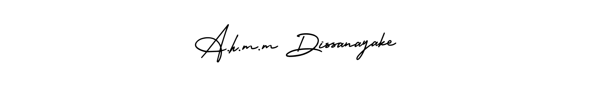 How to make A.h.m.m Dissanayake name signature. Use AmerikaSignatureDemo-Regular style for creating short signs online. This is the latest handwritten sign. A.h.m.m Dissanayake signature style 3 images and pictures png