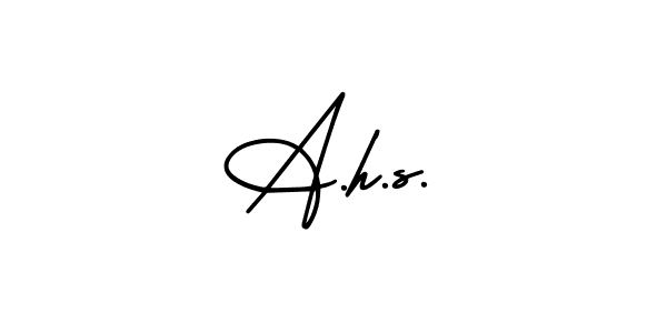 Also You can easily find your signature by using the search form. We will create A.h.s. name handwritten signature images for you free of cost using AmerikaSignatureDemo-Regular sign style. A.h.s. signature style 3 images and pictures png