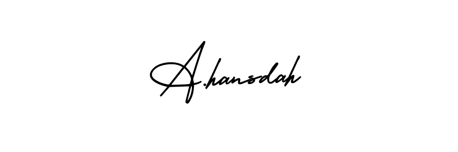 Use a signature maker to create a handwritten signature online. With this signature software, you can design (AmerikaSignatureDemo-Regular) your own signature for name A.hansdah. A.hansdah signature style 3 images and pictures png