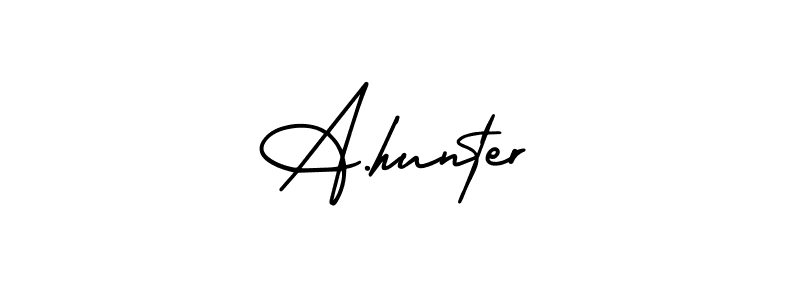 Create a beautiful signature design for name A.hunter. With this signature (AmerikaSignatureDemo-Regular) fonts, you can make a handwritten signature for free. A.hunter signature style 3 images and pictures png