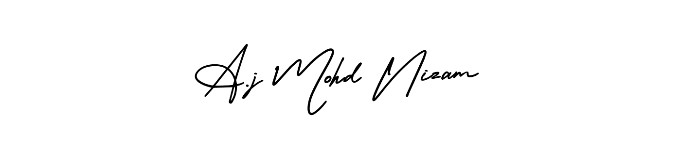 AmerikaSignatureDemo-Regular is a professional signature style that is perfect for those who want to add a touch of class to their signature. It is also a great choice for those who want to make their signature more unique. Get A.j Mohd Nizam name to fancy signature for free. A.j Mohd Nizam signature style 3 images and pictures png