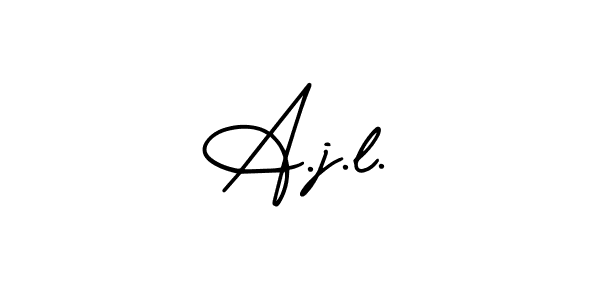 if you are searching for the best signature style for your name A.j.l.. so please give up your signature search. here we have designed multiple signature styles  using AmerikaSignatureDemo-Regular. A.j.l. signature style 3 images and pictures png