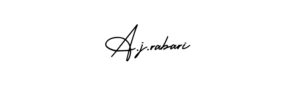 Also You can easily find your signature by using the search form. We will create A.j.rabari name handwritten signature images for you free of cost using AmerikaSignatureDemo-Regular sign style. A.j.rabari signature style 3 images and pictures png