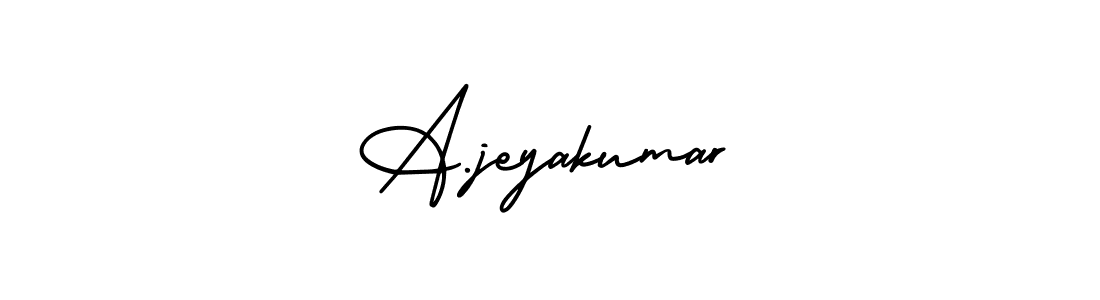 How to make A.jeyakumar name signature. Use AmerikaSignatureDemo-Regular style for creating short signs online. This is the latest handwritten sign. A.jeyakumar signature style 3 images and pictures png