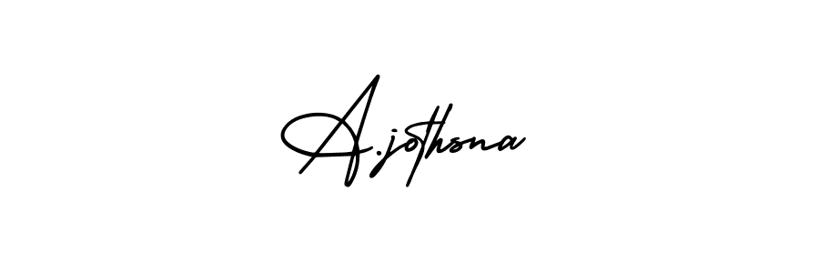 How to make A.jothsna name signature. Use AmerikaSignatureDemo-Regular style for creating short signs online. This is the latest handwritten sign. A.jothsna signature style 3 images and pictures png