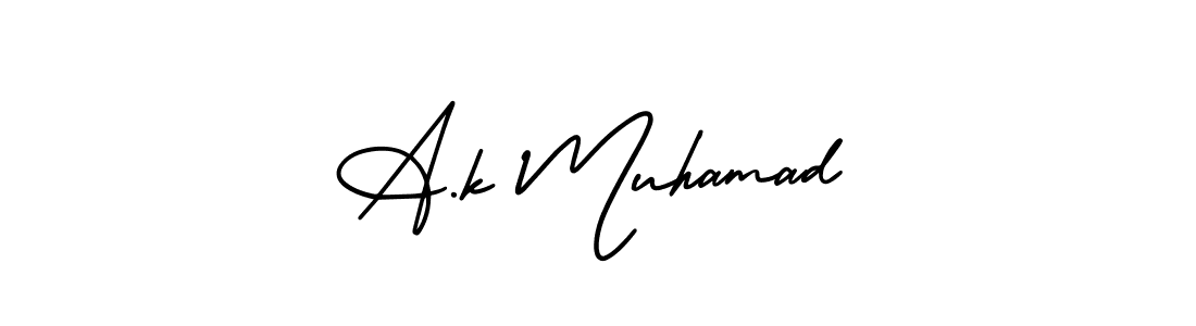 You can use this online signature creator to create a handwritten signature for the name A.k Muhamad. This is the best online autograph maker. A.k Muhamad signature style 3 images and pictures png