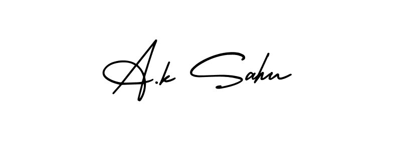 A.k Sahu stylish signature style. Best Handwritten Sign (AmerikaSignatureDemo-Regular) for my name. Handwritten Signature Collection Ideas for my name A.k Sahu. A.k Sahu signature style 3 images and pictures png