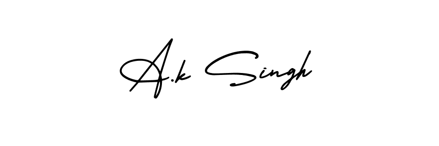 Make a beautiful signature design for name A.k Singh. With this signature (AmerikaSignatureDemo-Regular) style, you can create a handwritten signature for free. A.k Singh signature style 3 images and pictures png