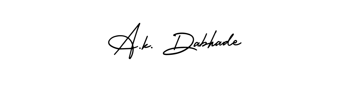 if you are searching for the best signature style for your name A.k. Dabhade. so please give up your signature search. here we have designed multiple signature styles  using AmerikaSignatureDemo-Regular. A.k. Dabhade signature style 3 images and pictures png