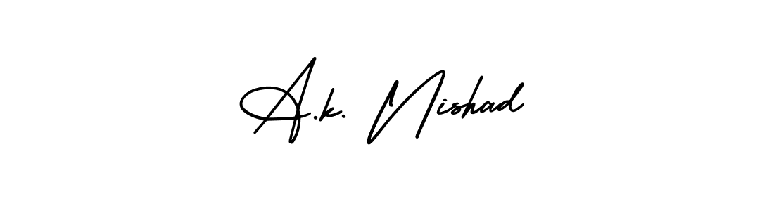 Also You can easily find your signature by using the search form. We will create A.k. Nishad name handwritten signature images for you free of cost using AmerikaSignatureDemo-Regular sign style. A.k. Nishad signature style 3 images and pictures png