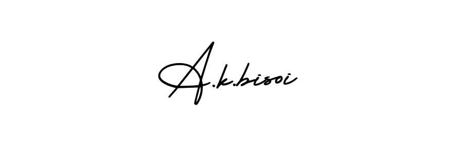You should practise on your own different ways (AmerikaSignatureDemo-Regular) to write your name (A.k.bisoi) in signature. don't let someone else do it for you. A.k.bisoi signature style 3 images and pictures png