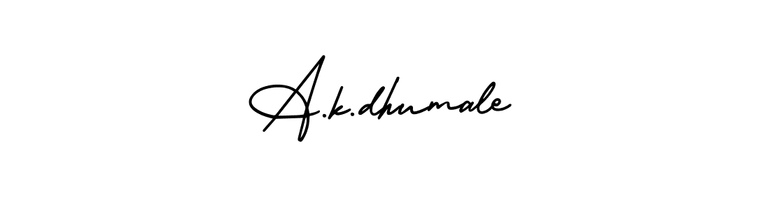 This is the best signature style for the A.k.dhumale name. Also you like these signature font (AmerikaSignatureDemo-Regular). Mix name signature. A.k.dhumale signature style 3 images and pictures png