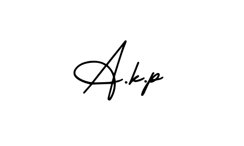 How to make A.k.p name signature. Use AmerikaSignatureDemo-Regular style for creating short signs online. This is the latest handwritten sign. A.k.p signature style 3 images and pictures png