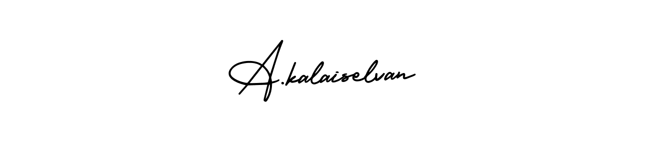 This is the best signature style for the A.kalaiselvan name. Also you like these signature font (AmerikaSignatureDemo-Regular). Mix name signature. A.kalaiselvan signature style 3 images and pictures png