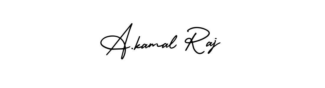 You should practise on your own different ways (AmerikaSignatureDemo-Regular) to write your name (A.kamal Raj) in signature. don't let someone else do it for you. A.kamal Raj signature style 3 images and pictures png