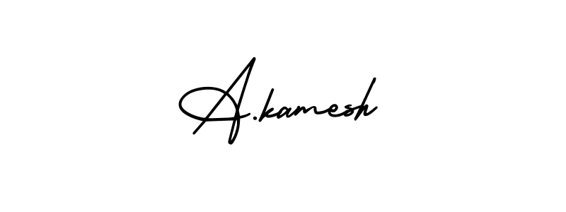 How to make A.kamesh name signature. Use AmerikaSignatureDemo-Regular style for creating short signs online. This is the latest handwritten sign. A.kamesh signature style 3 images and pictures png