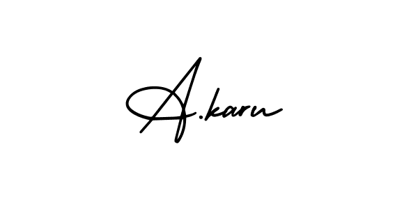 Similarly AmerikaSignatureDemo-Regular is the best handwritten signature design. Signature creator online .You can use it as an online autograph creator for name A.karu. A.karu signature style 3 images and pictures png