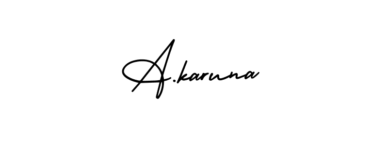 How to make A.karuna signature? AmerikaSignatureDemo-Regular is a professional autograph style. Create handwritten signature for A.karuna name. A.karuna signature style 3 images and pictures png