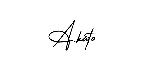 Design your own signature with our free online signature maker. With this signature software, you can create a handwritten (AmerikaSignatureDemo-Regular) signature for name A.kato. A.kato signature style 3 images and pictures png
