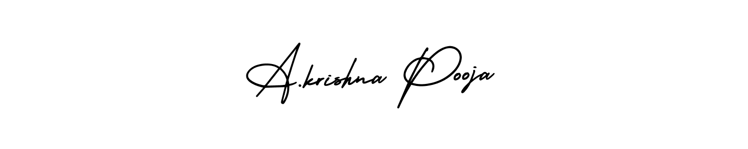 A.krishna Pooja stylish signature style. Best Handwritten Sign (AmerikaSignatureDemo-Regular) for my name. Handwritten Signature Collection Ideas for my name A.krishna Pooja. A.krishna Pooja signature style 3 images and pictures png