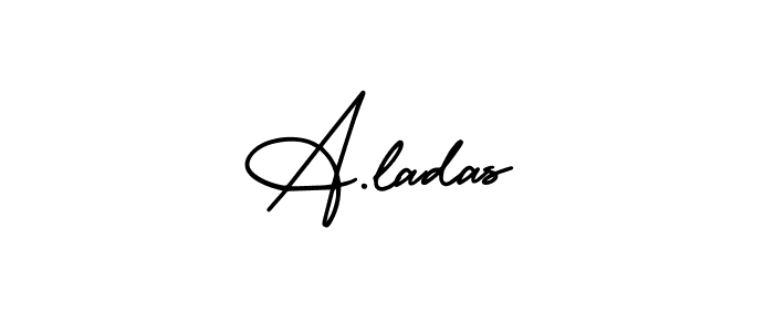 if you are searching for the best signature style for your name A.ladas. so please give up your signature search. here we have designed multiple signature styles  using AmerikaSignatureDemo-Regular. A.ladas signature style 3 images and pictures png